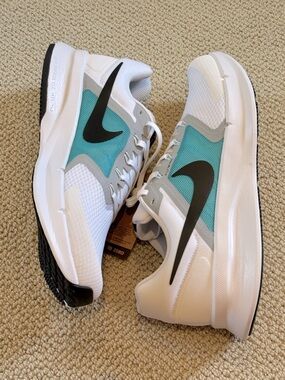 New Nike Run Swift 3 White & Teal Running Shoes with Black Swoosh